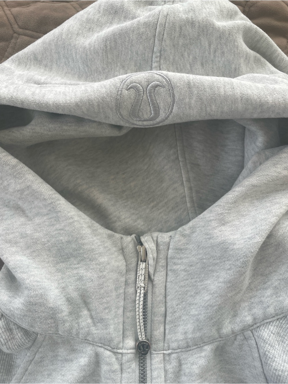 Lululemon Oversized Full Zip Scuba Hoodie M/L Ultralight Heathered Core Grey - Picture 3 of 7